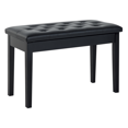 thumbnail image 1 of 30" Piano Bench with Padded Cushion and Storage, Faux Leather Keyboard Bench with Solid Wood Legs, Black, 1 of 7