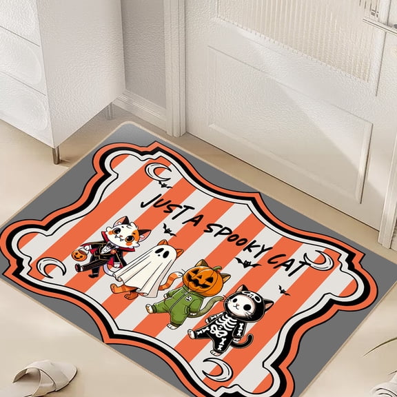 Halloween Doormat, Cute Fun Halloween Floor Mat, Non Slip Door Mat, Rugs for Indoor Outdoor Entrance Home Bathroom Living Room Decor, 16"x24"