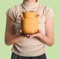 thumbnail image 5 of Ceramic Rustic Farmhouse Vase, Distressed Decorative Flower Vase for Home Decor, Ideal Shelf Decor, Yellow  Vases for Living Room Bedroom Kitchen Office Centerpiece Table Decorations, 5 of 14