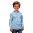 thumbnail image 3 of Bobifish Big Boys Tees Classic Stripe Pattern Crew Neck Long Sleeve T-Shirts Soft Fabric Casual Basic Daily Versatile Street Style Outfits,Size 13-14Y, 3 of 6
