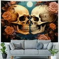 thumbnail image 4 of PRATYUS  Skull Floral Tapestry Flowers Skeleton Tapestries Moon Tapestry Plants and Leaves Tapestry Background Tapestry Wall Hanging for Room, Bedroom 40x60inch, 4 of 6