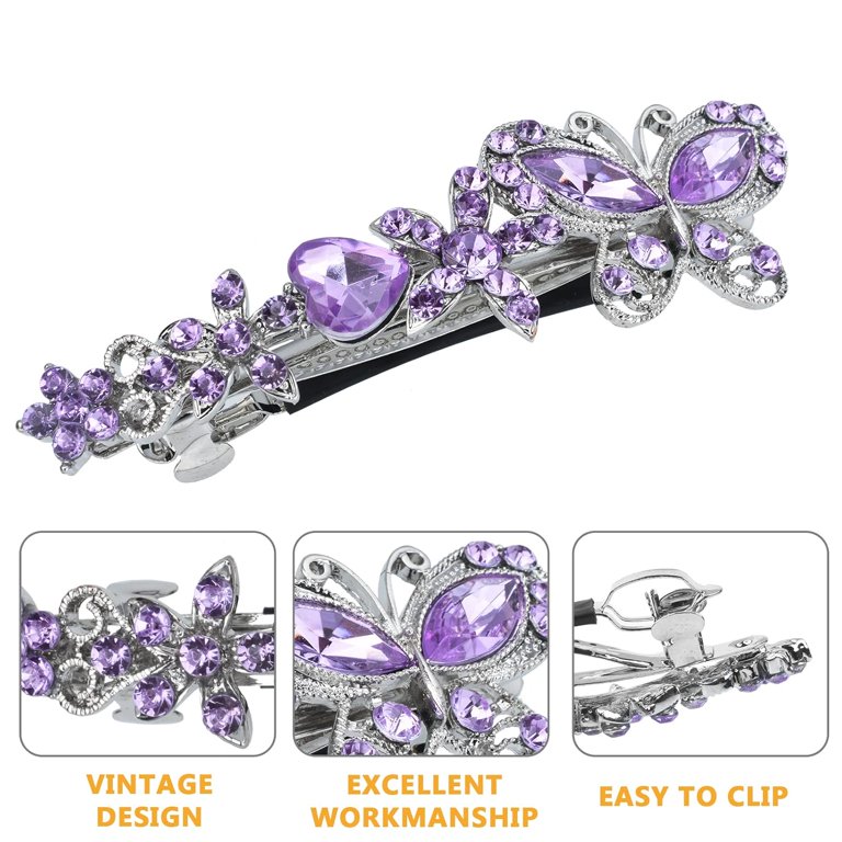 Vintage Sparkly Hair Barrettes, Decorative Hair Clips French  display picture 3