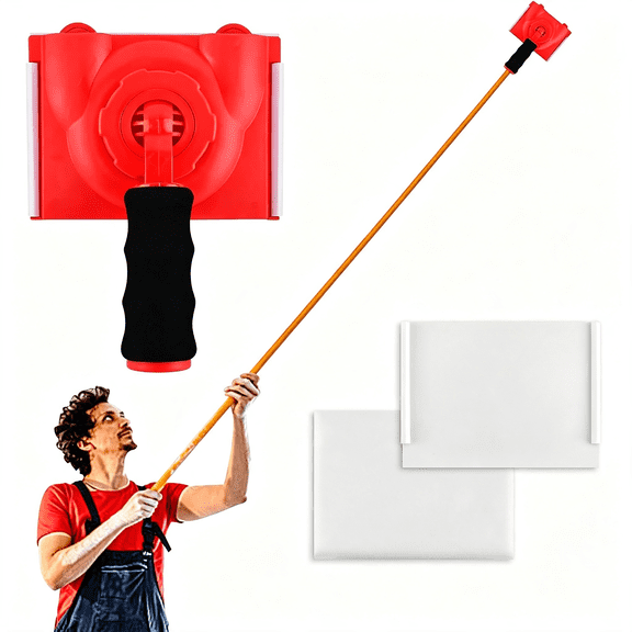 EXLEAF Paint Edger Trimmer with 2 Replacement Pads,360° Rotation Handle Paint Edgers Tool,Walls &Ceilings Pad Painter,Paint Pad Applicator,Edge Trimmer &Paint Edger Tool for Home Wall Painting