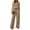 Light Brown, variant on Iaqnaocc Two Piece Sets for Women Summer Casual Lounge Sets Stripes Vacation Fashion Mock Neck Tank Top Wide Leg Pants Activewear Gray S