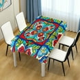 thumbnail image 7 of Mexican Tile Rectangle Tablecloth Waterproof Polyester Table Clothative Stain Resistant & Wrinkle Resistant Washable Table Cover for Dining Table/Party/Camping 60x90 Inch Decor Gift, 7 of 7