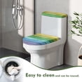 thumbnail image 4 of Renewold Reusable Toilet Seat Covers with Elastic Bottom Rainbow Stripe Board Toilet Tank Lid Covers Decor 2 Pieces Dust Cover Set for Bathroom Hotel, 4 of 6