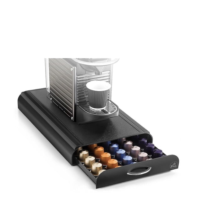 Organisateurs de Canettes Support de machine à Café et Capsules avec 1 Tiroir Noir (HTOOQ))