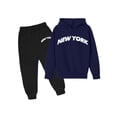 thumbnail image 3 of Gaexia Clothing Set Boys' Tracksuits Sweatshirt and Sweatpant Warm Up Suit Regular Fit Hoodie Sets 2 Pieces Boys Sweatsuit Set,Navy,13-14 Years, 3 of 3