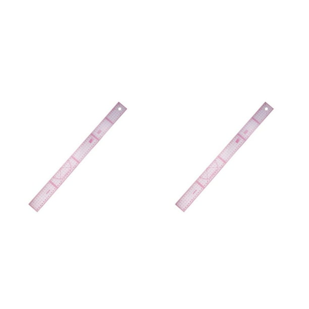 Riwesomey Regla de retales, reglas de costura de curva francesa recta de plástico, doble cara, herramientas de medición de doblado de ropa DIY Type2 NO2