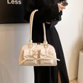thumbnail image 4 of Bolsos de hombro con cremallera de poliuretano sólido con hilo de coser para mujer, oferta 2024, compartimento interior, bolsos de lujo ligeros e informales para mujer, 4 of 5
