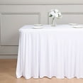 thumbnail image 4 of BalsaCircle 6 ft Fitted White Premium Spandex Rectangle Tablecloth Wavy Table Cover Party Events Decorations, 4 of 8