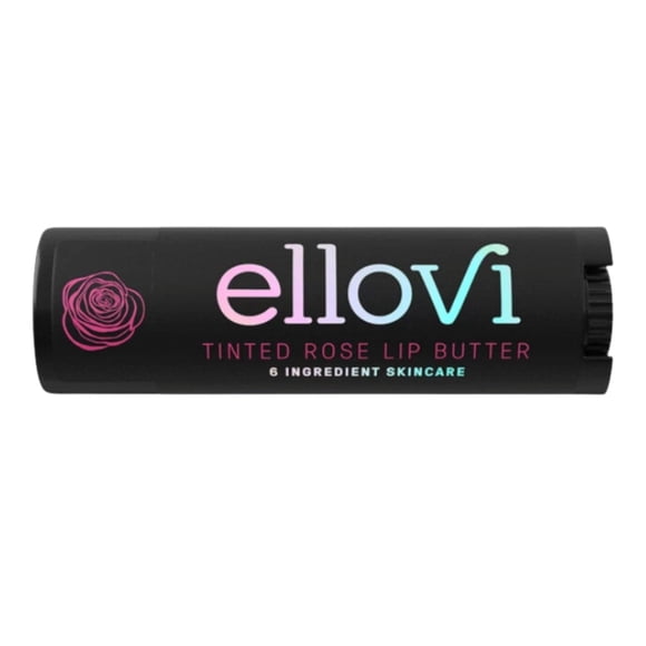 Bálsamo labial Ellovi Natural Lip Butter – Tintado de rosa silvestre – Lo suficientemente puro para comer – Hecho con solo 6 ingredientes veganos – Cuidado de labios hidratante teñido para hidratación