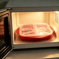 thumbnail image 6 of Red PP Microwave Cooking Tray，Microwave Bacon Cooking Tray with Lid, Durable PP Material, Grease Drain Design, Dishwasher Safe, Fast Meal Prep, Kitchen Gadget for Crispy Bacon, 6 of 12