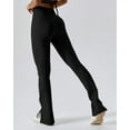 thumbnail image 3 of FITOP High Waist Bootcut Yoga Pants - Ribbed, Flared Leggings with Slit Hem, Workout Bootleg, Size XL, 3 of 7