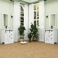 thumbnail image 6 of Blotout 24" Bathroom Vanity with Sink & Faucet & Mirror, Farmhouse Bathroom Vanity Cabinet Set with Sliding Barn Door & 3 Drawers, Freestanding Single Bath Storage Vanity Ceramic Sink, White, 6 of 8