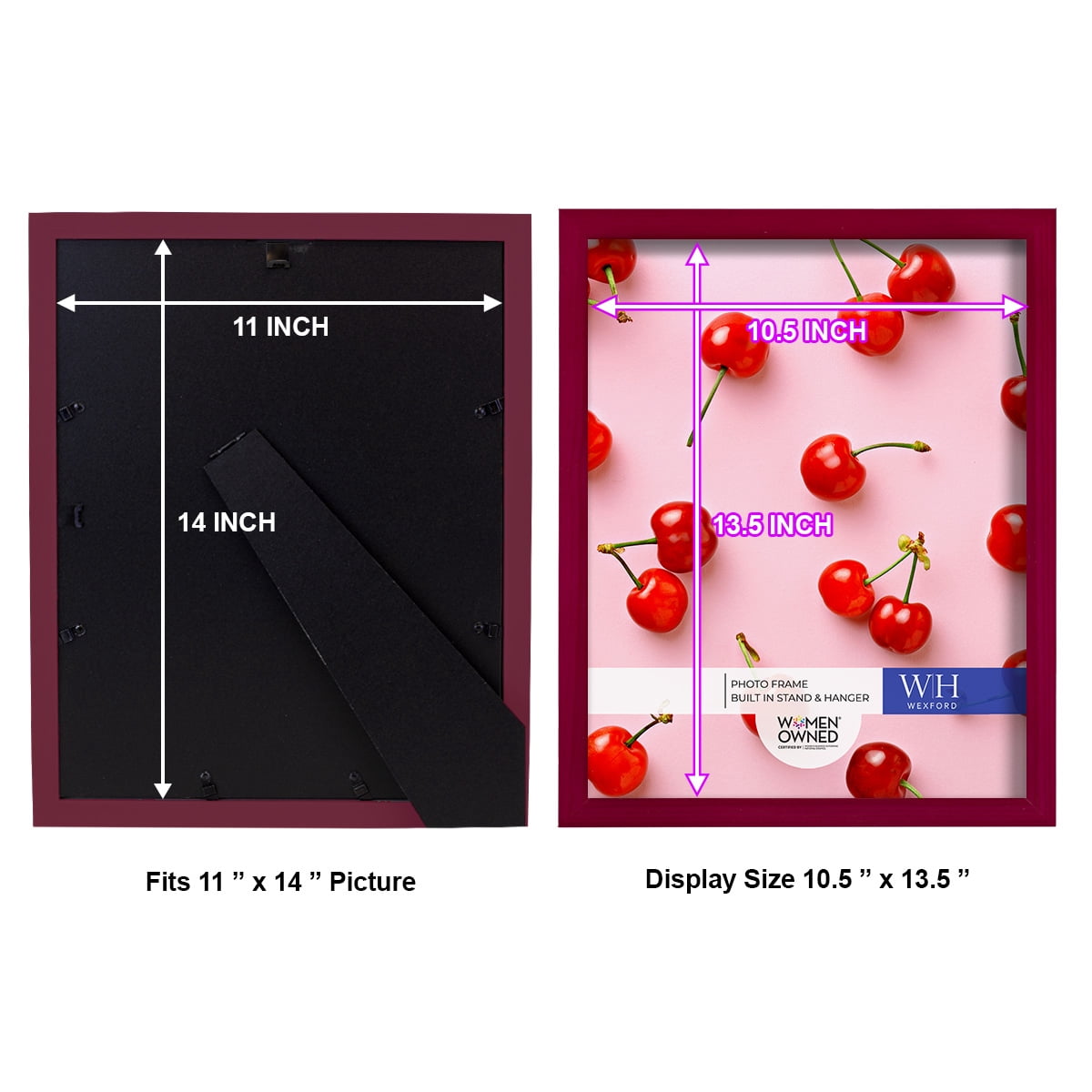 Woodgrain 11 in. x 14 in. Cherry Red Picture Frame Set (Set of 4)