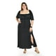 thumbnail image 1 of Vestido largo estilo campesino Roman Fashion /Tallas Extras, 4356 (Negro) negro 40, 1 of 6