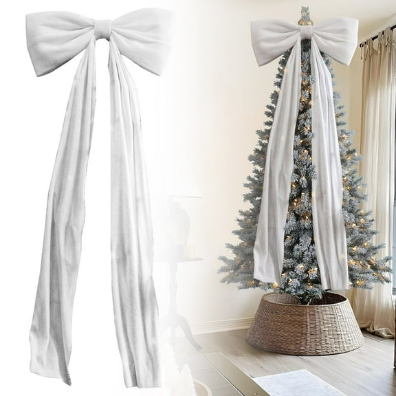 6 Ft Giant Red Velvet Christmas Bow – Tree Topper, Window, Wall, Mantle, Indoor Holiday Xmas Decoration 2025