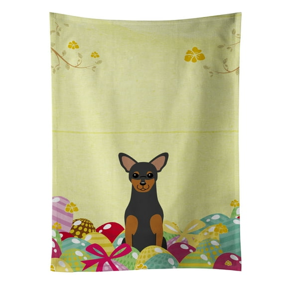Carolines Treasures BB6028KTWL Easter Eggs Manchester Terrier Kitchen Towel 15 X 28" multicolor