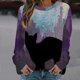thumbnail image 1 of ICHUANYI Clearance Womens Round-Neck Print Long Sleeve Tops Printed Regular Blouse(Black, XXL) ICHUANYI WER2023081207108, 1 of 5