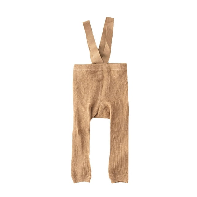 Diconna Baby Suspender Leggings, High Waist High Elasticity Solid Color Simple Style Spring Clothing Accessories