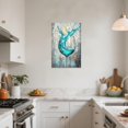 thumbnail image 3 of ZHONGYUTONG Wine Canvas Wall Art for Kitchen Prints Teal Wine Glass Picture Modern Kitchen Restaurant Dinning Room Bar Wall Decor Framed (12.00" x 18.00"), 3 of 5