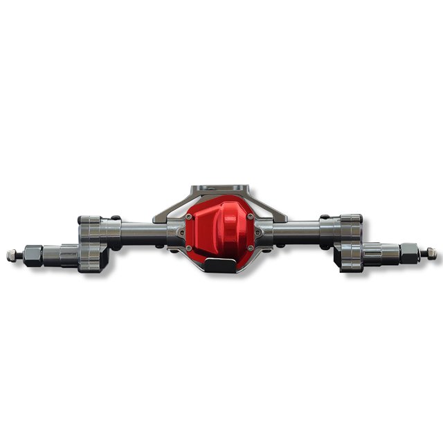 Vogacara Eje de delantero y trasero Piezas mejoradas de vehículo delantero y trasero 1/10 RC Rock Crawler Accesorios Reemplazo para SCX10 I II Kits de construcción modelo Titanio Trasero Vogacara FN000686-07B