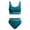 Army Green, variant on Kilaqueen Teen Girls Swimsuit Two Piece Color Block Bikini Sets Adjustable Straps High Waist Sporty Bikini Bathing Suit with Chest Pad Swimwear