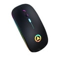 thumbnail image 1 of Ratón inalámbrico recargable, silencioso, portátil, Plug and Play, iluminado, para oficina, portátil, color negro mate, 1 of 6