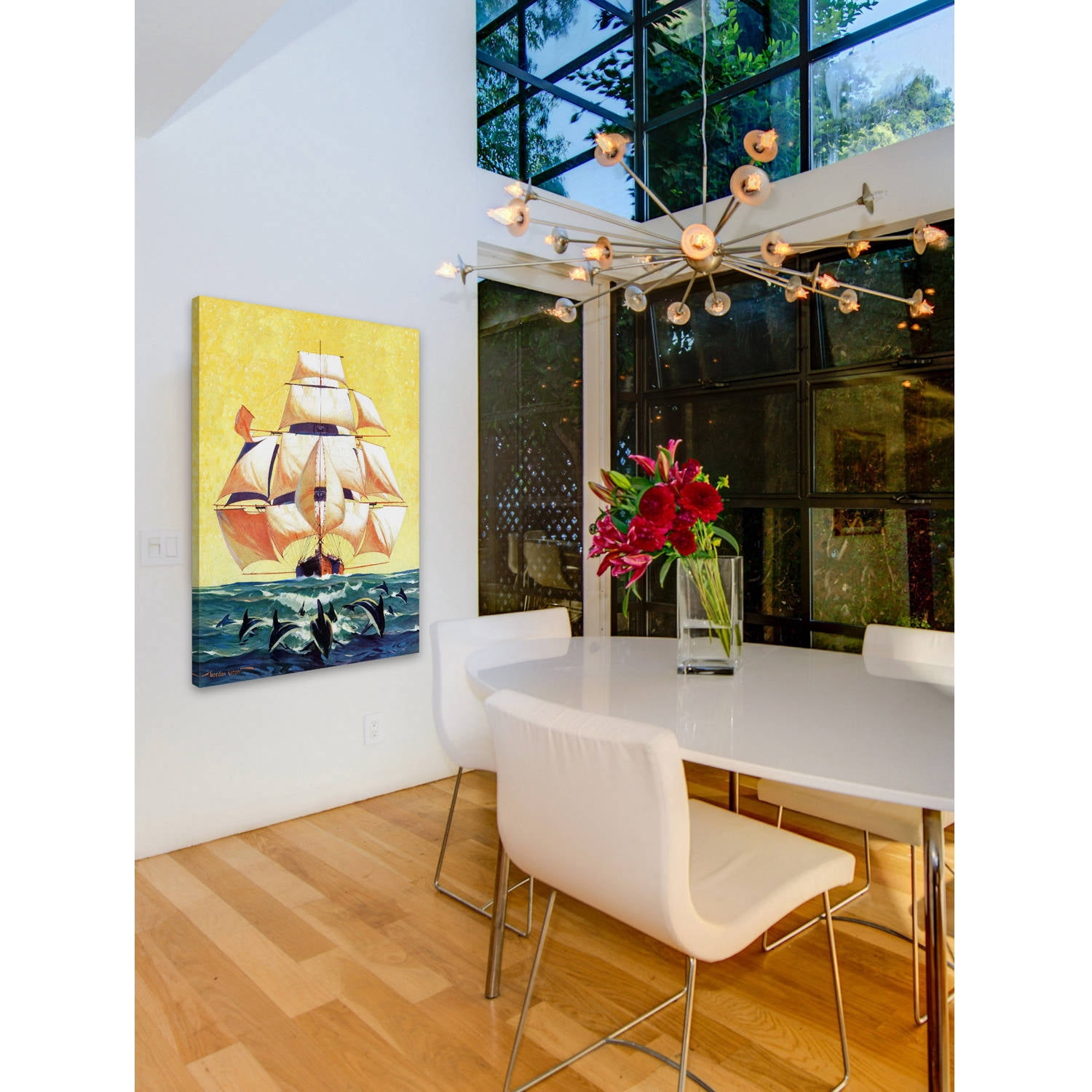 "Led by Dolphins" Painting Print on Wrapped Canvas