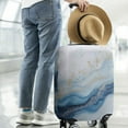 thumbnail image 2 of Blue Marble Gold Wave Pattern Luggage Cover Fashion Suitcase Cover Baggage Covers Fit 25-28 Inch Luggage (Go Travel), 2 of 5