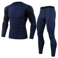 thumbnail image 1 of Qarigey Conjuntos de ropa interior térmica de invierno para hombre, Calzoncillos largos a prueba de viento, mallas elásticas de manga larga, traje para conjuntos de ropa Azul oscuro SG Qarigey AP013580-06, 1 of 6