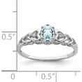 thumbnail image 2 of Sterling Silver Rhodium-Plated Aquamarine & Diam. Ring (Size 6) Made In India qbr23mar-6, 2 of 5