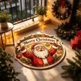 thumbnail image 4 of Santa Claus Christmas Carpet, Holiday Accent Rug, Soft Decorative Floor Mat, Seasonal Table And Sofa Area Carpet For Living Room Bedroom Entryway Festive Home Decor, 4 of 5