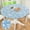 Baby Blue, variant on muroi Round Fitted Tablecloth with Elastic Edge, 100% Waterproof Oil Proof Plastic Table Cover, Vinyl Flannel Backed Tablecloth Fits 36"-44" Round Tables for Dinner, Outdoor, Picnic, Lemon