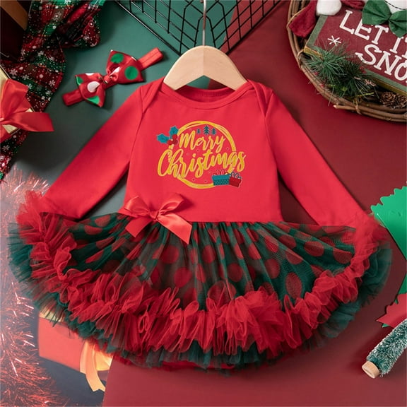 Wancir Toddler Girl Christmas Dress Baby Sweater Dresses Long Sleeve A-Line Swing Fall Winter