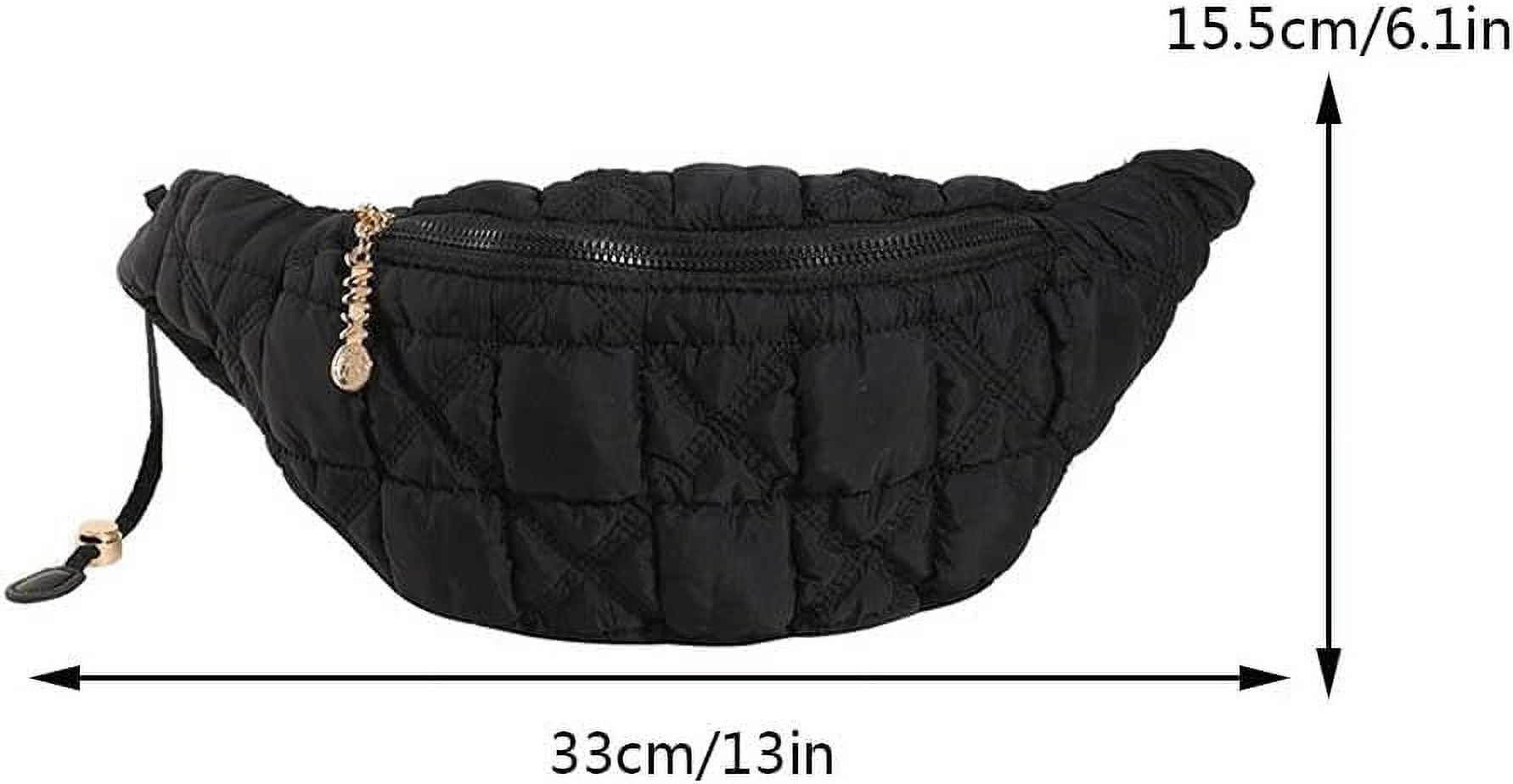 CAILDANL Quilted Crossbody Sling Bag Puffer Crossbody Fanny Pack Waist Bag Nylon Puffy Shoulder Bag Quilted Padding Crossbody Purse for Women