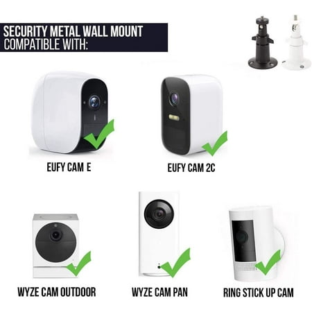 Wasserstein - Indoor/Outdoor Wall Mount for Arlo, Arlo Pro, Arlo Pro 2 (3-Pack) - Black