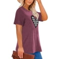 thumbnail image 2 of Anbech Love Heart Plus Size T-Shirts for Women Graphic Valentine's Day Short Sleeves Tees T-Shirt with Round Neck, 2 of 4