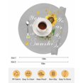 thumbnail image 6 of 13 Inch Round Placemats Set of 6, Sunflower Non Slip Heat Insulation PP Table Mats, Vintage Botanical Washable Place Mats for Kitchen Dining Party Table Decor, 6 of 7