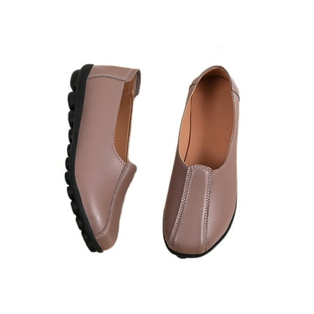 

Rotosw Women Moccasins Comfort Round Toe Loafers Travel Lightweight Slip On Boat Shoes Camel 7