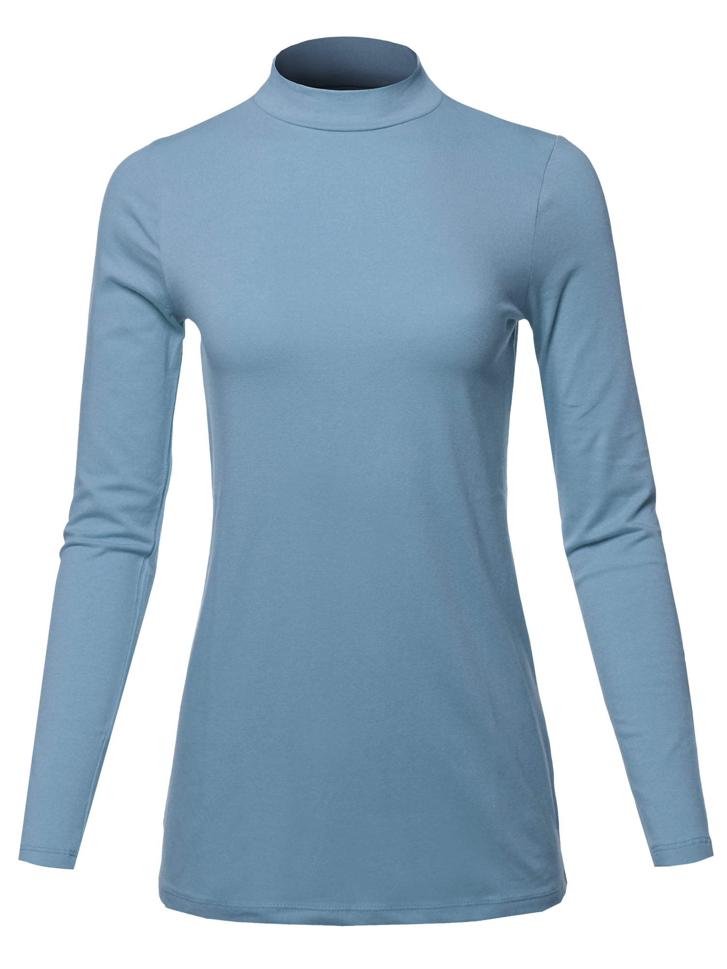 Download A2Y - A2Y Women's Basic Solid Soft Cotton Long Sleeve Mock ...