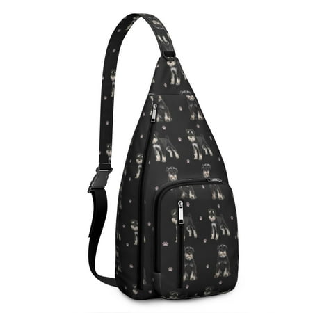 Puppy Love Sling Backpack - Adorable Dog-Themed Print Shoulder Bag (Minimalist Dog Design  Lightweight & Breathable)