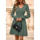 thumbnail image 4 of Vestido PRETTYGARDEN 2025 Otoño Cuello en V Manga Larga Verde Oscuro Talla L, 4 of 8