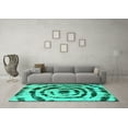 thumbnail image 3 of Ahgly Company Indoor Rectangle Abstract Turquoise Blue Modern Area Rugs, 6' x 9', 3 of 4
