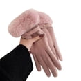 thumbnail image 5 of Gloves women's winter high-grade wool wool gloves thickened sweet riding gloves driving touch screen gloves, 5 of 5