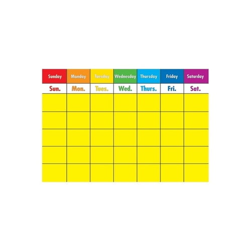 Writeon/Wipeoff Colorful Calendar Chart
