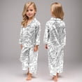 thumbnail image 4 of TIWEKE Pyjamas Roses, Pyjamas Imitation Soie pour Enfants Ensemble Dessiné à la Main Vêtements de Maison pour 13-14 Ans, 4 of 7