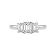 thumbnail image 2 of TimeLe$$ Classics Emerlad Cut Lab Grown Diamond Three Stone Engagement Ring in 14K White Gold - 1 Carat TW (Ring Size: 5), 2 of 6
