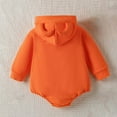 thumbnail image 4 of LIIPEE Girls Boys Onesie Halloween Cartoon Printed Printed Long Sleeve Hooded Bodysuit Lovely Daily One-Pieces,Orange,3-6 Months, 4 of 9